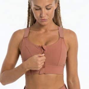 High Support Sports BH med Lynlås - IndianRed - XX-large / IndianRed
