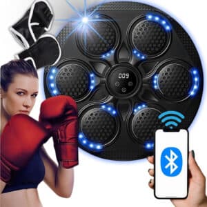 Bokse maskine med LED, bluetooth musik & boksehandsker 15 Hastigheder