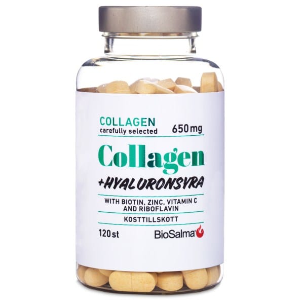 BioSalma Collagen 650 mg + Hyaluronsyra, 120 tabletter