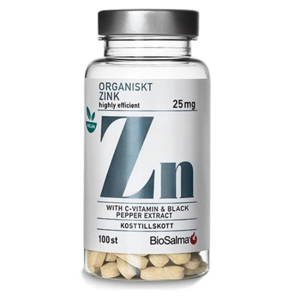 BioSalma Organisk Zink 25mg, 100 tabletter