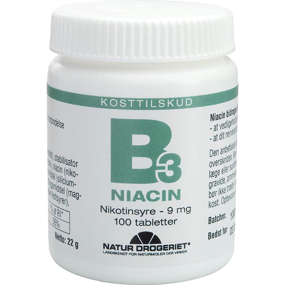 Natur Drogeriet B3 Niacin 9 mg (100 stk.) - Kosttilskud