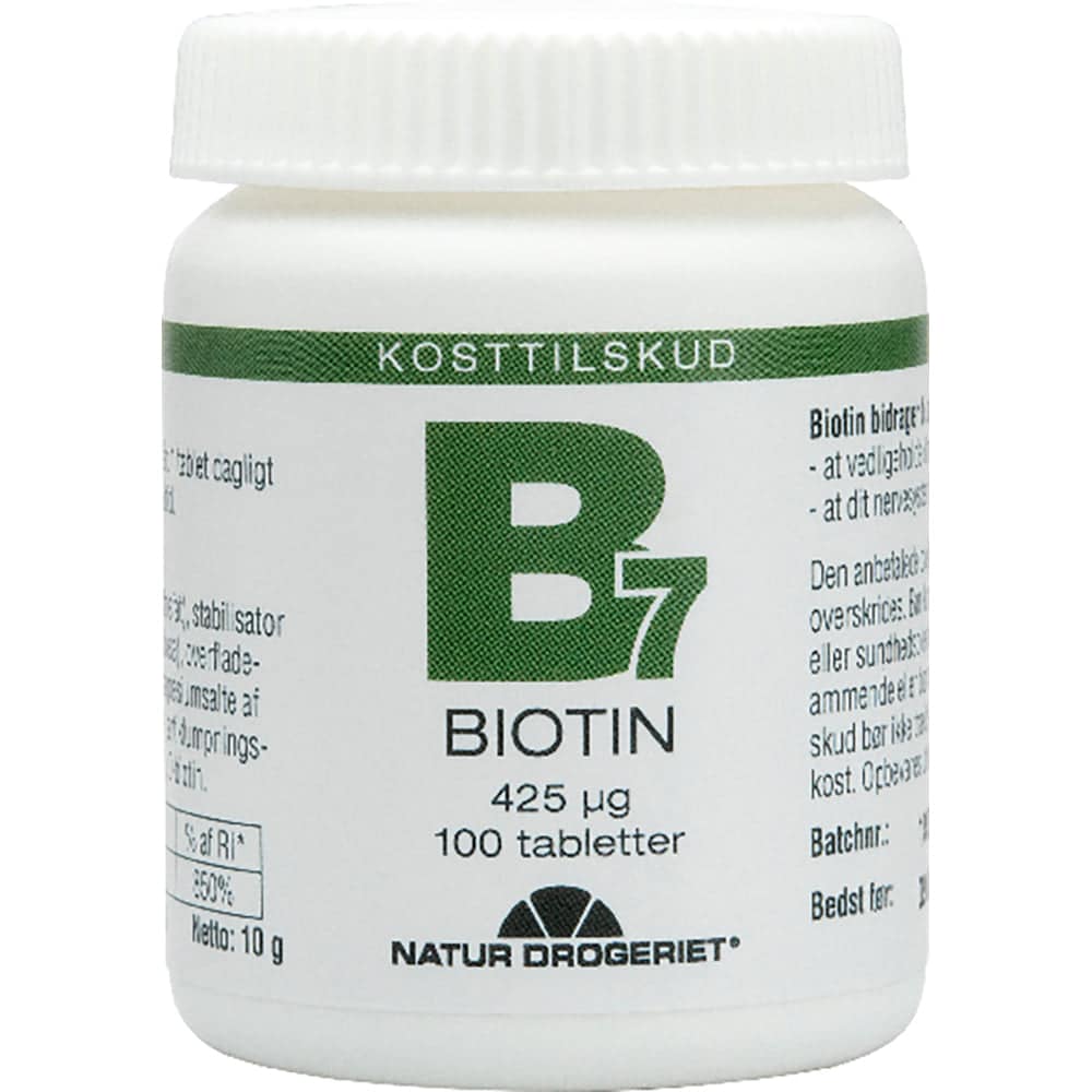 Natur Drogeriet B7 Biotin 425 μg (100 stk) - Kosttilskud