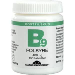 Natur Drogeriet B9 Folsyre 400 μg (180 stk.) - Kosttilskud