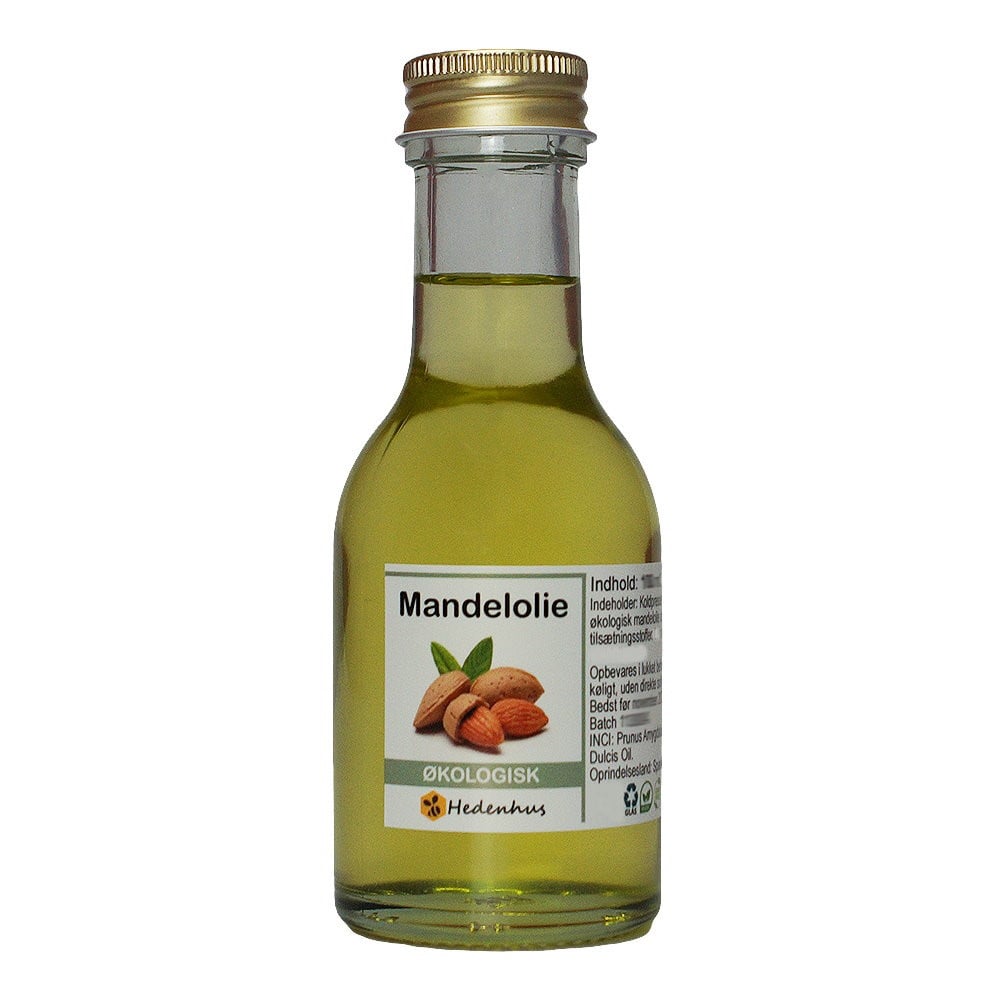 Økologisk koldpresset mandelolie 250 ml til hud- og hårpleje - Hedenhus - Rig på vitamin E, fugtgivende, mild og hypoallergen