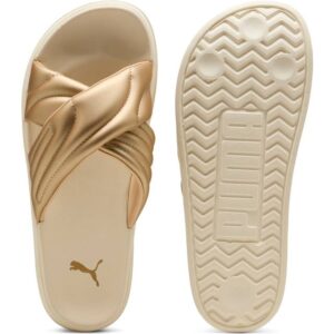 Puma Leadcat Platform Metallic Sandals - Light Sand