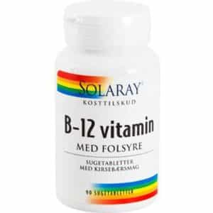 Solaray B12 Vitamin with Folic Acid 1000mcg 90 stk
