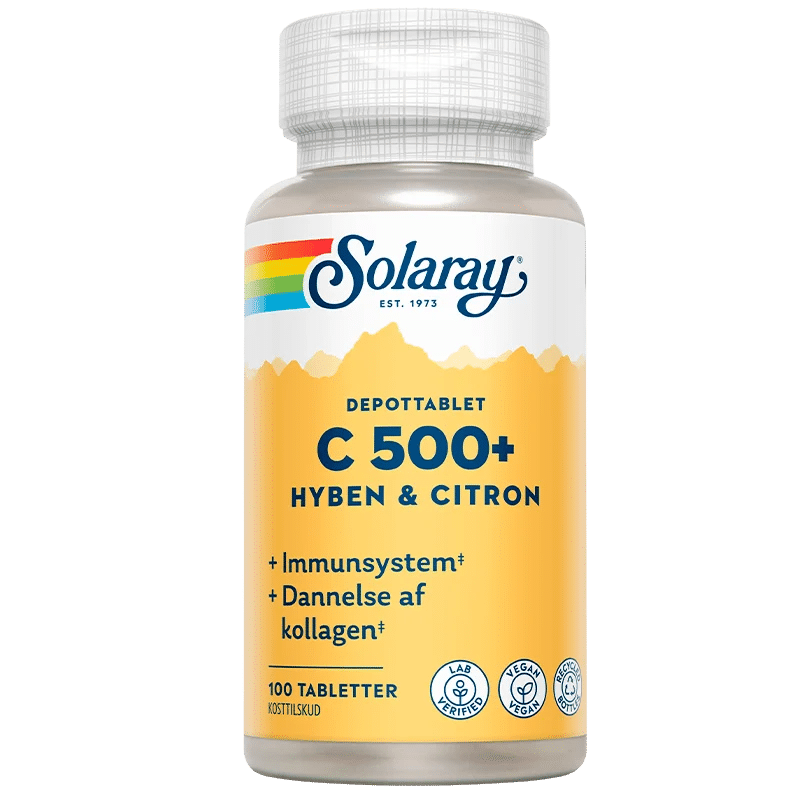 Solaray C 500+ Hyben & Citron (100 tab) - Kosttilskud