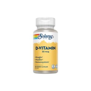 Solaray D-vitamin 30 mcg (100 kap) - Kosttilskud