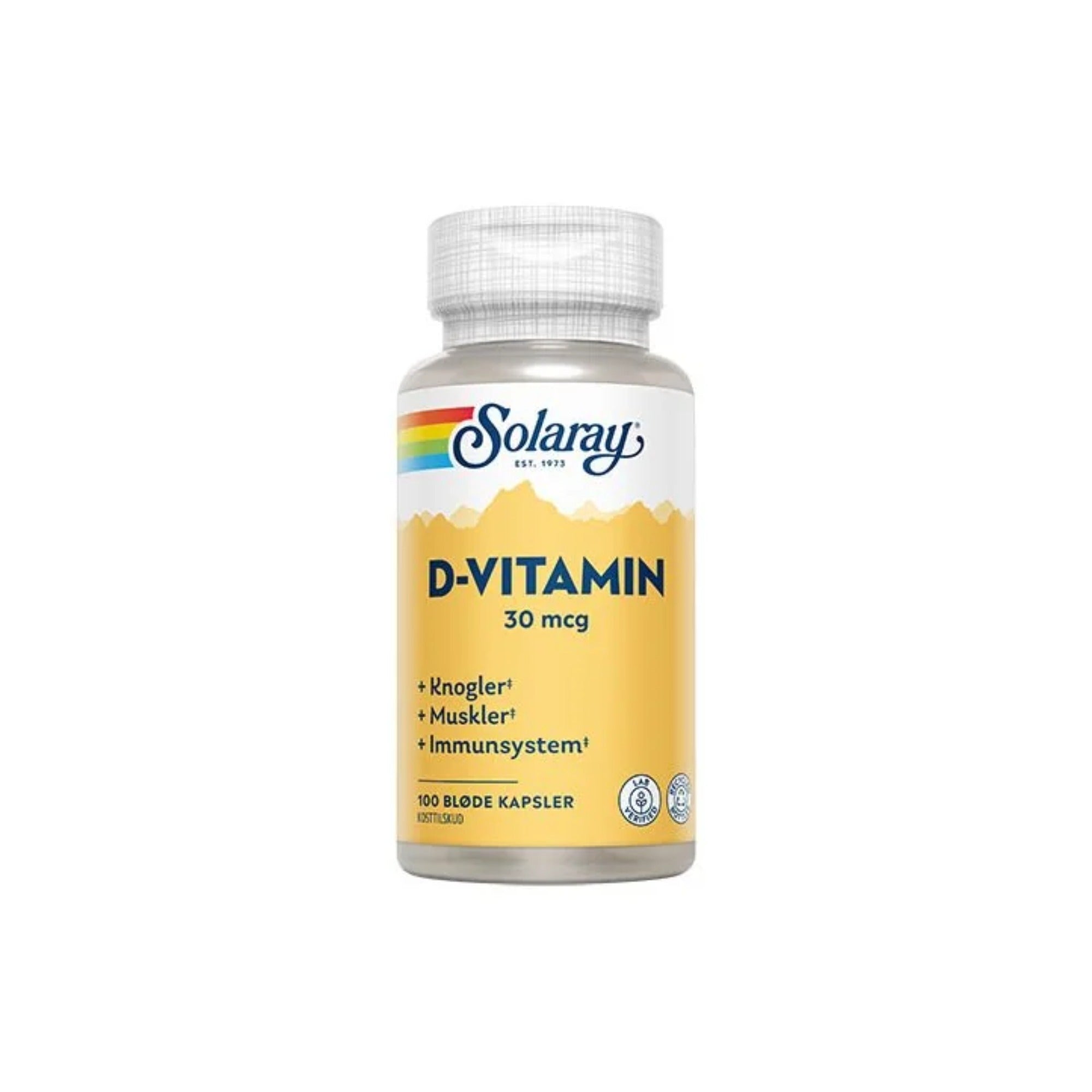 Solaray D-vitamin 30 mcg (100 kap) - Kosttilskud