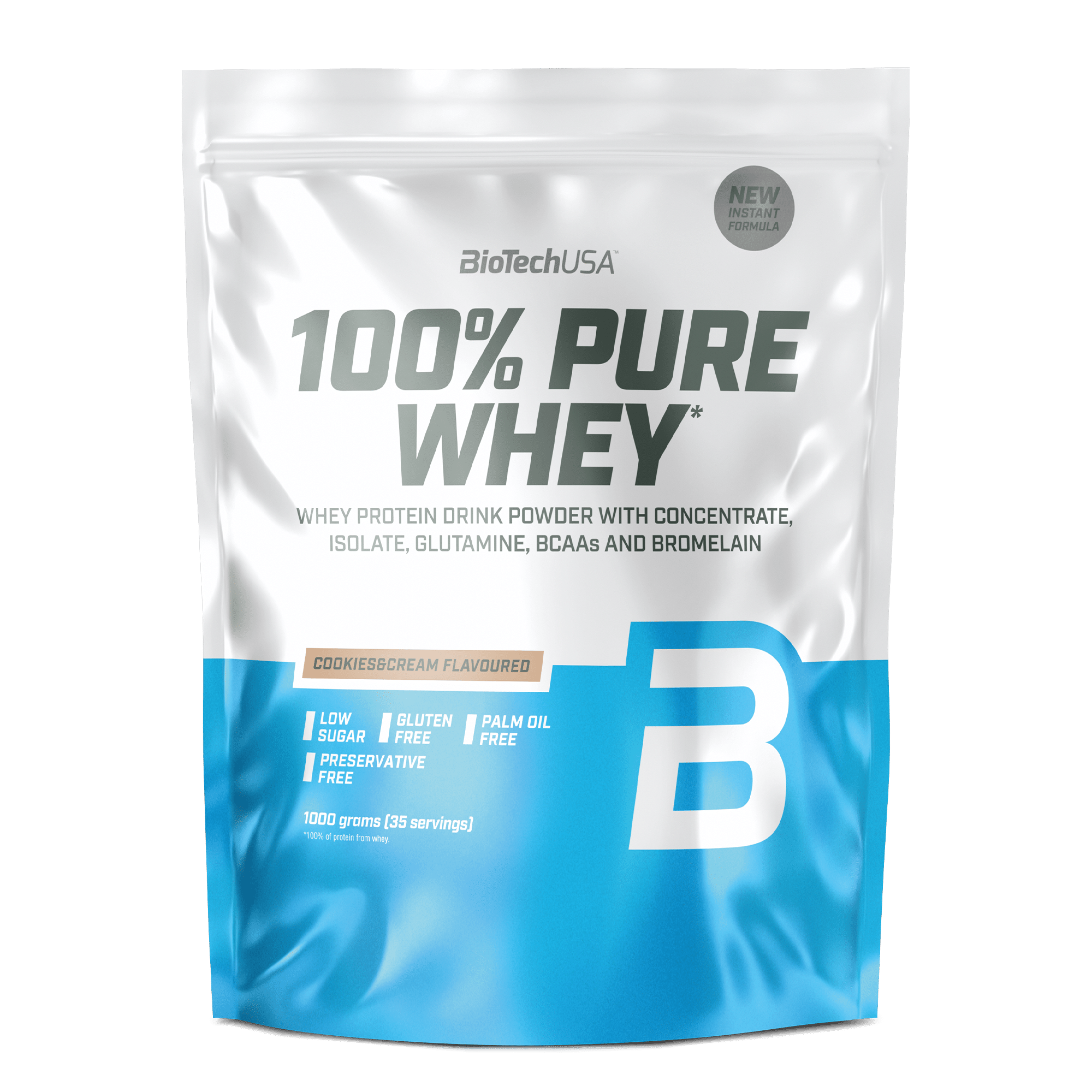 BioTechUSA Pure Whey (1kg) - Cookies & Cream - Proteinpulver