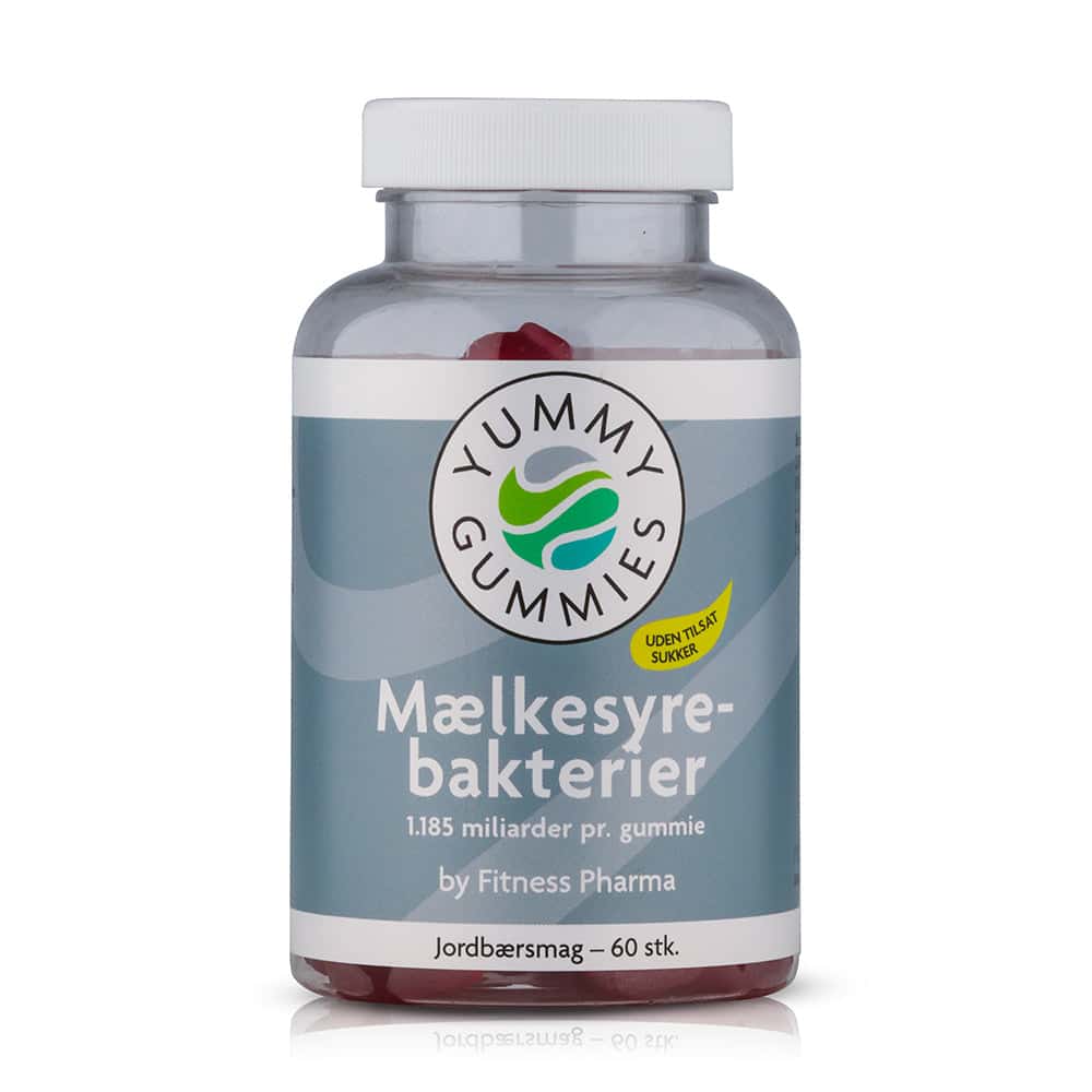 Fitness Pharma Yummy Gummies Mælkesyrebakterier - Jordbærsmag (60 stk)