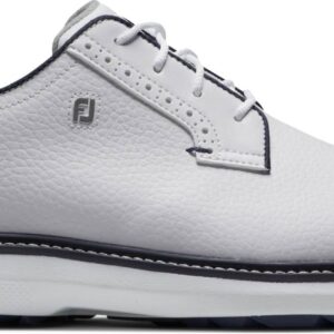 FootJoy Traditions Blucher Vandtætte Herre Golfsko Uden Spikes - White/White/Navy - Str. 39 Normal