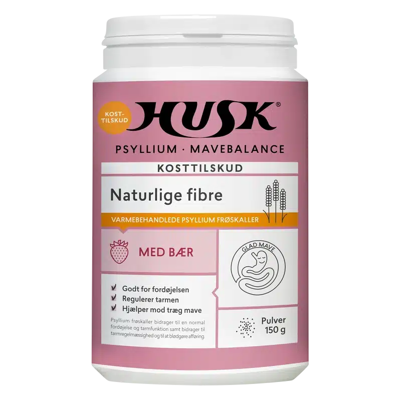 HUSK Psyllium Mavebalance Pulver Med Bær 150 gr.