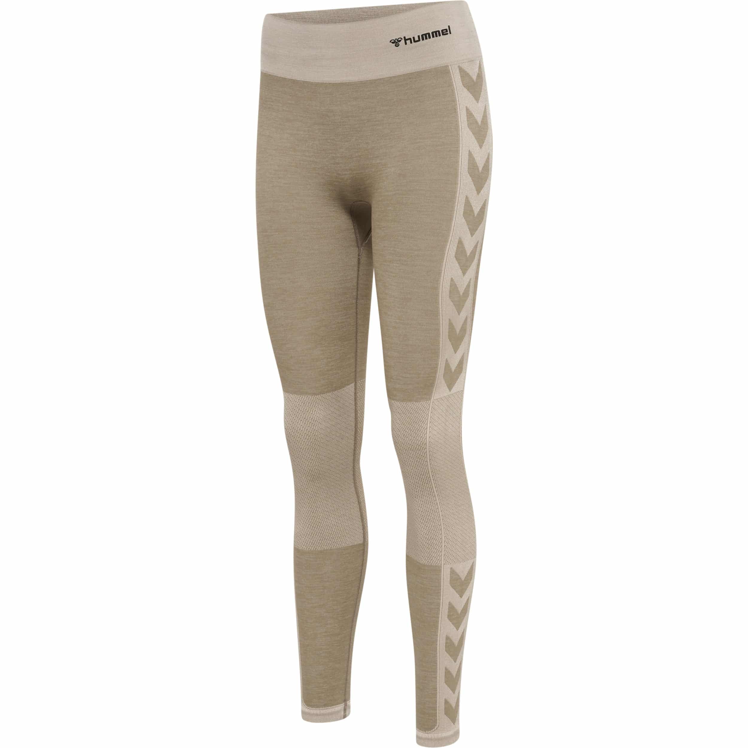 Hummel CLEA Seamless Mid Waist Tights – Chateau Gray/Diftwood Melange - Træningstøj til Kvinder