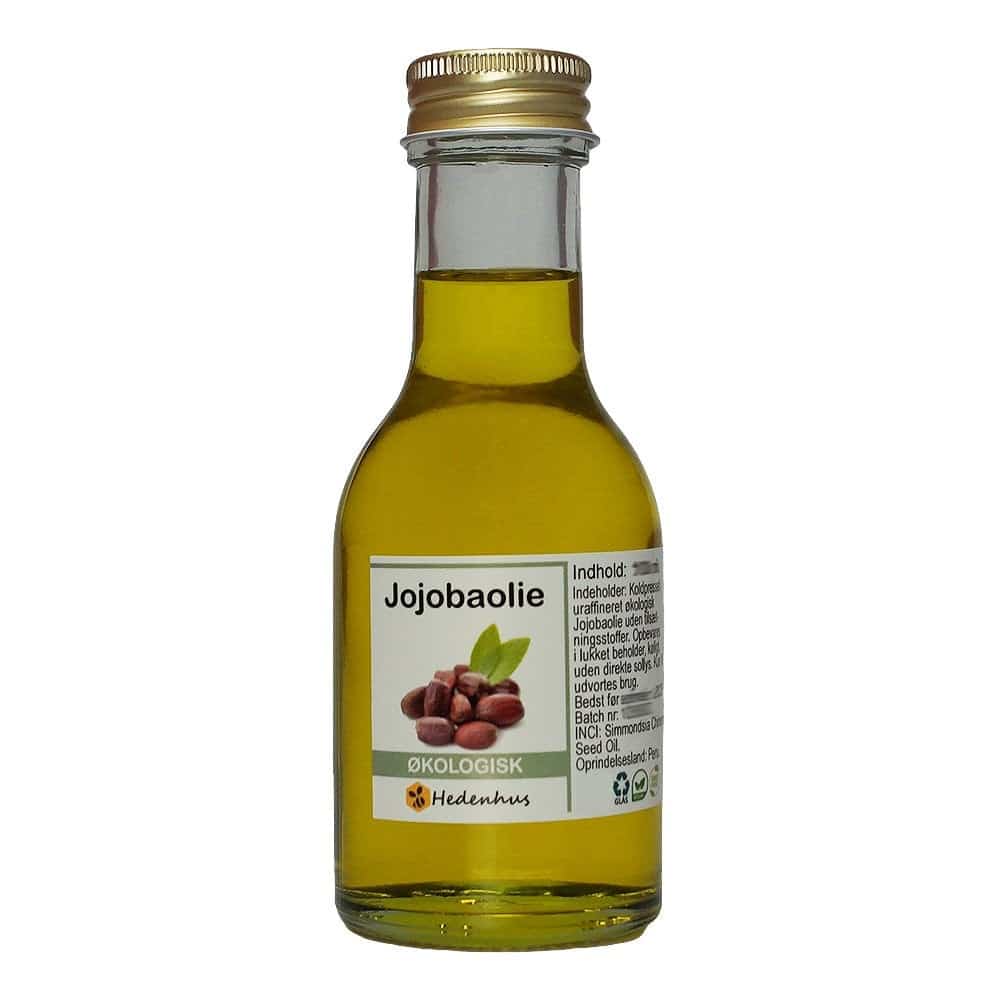 Økologisk jojobaolie koldpresset 250 ml - 100% ren, til hud, hår og negle - Hedenhus - Rig på vitamin E, ikke-komedogen