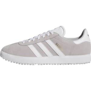 adidas Gazelle Spikeless Golf Shoes - Grey Two/Cloud White/Gold Metallic