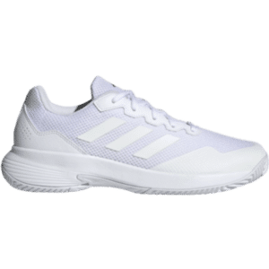 adidas Men's Gamecourt Tennis Shoes, 11.5, White/White/Silver