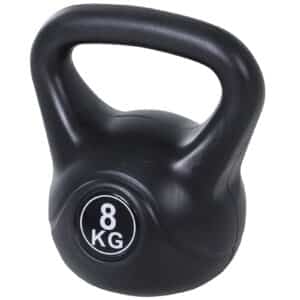Kettlebell, 8 kg vægtstang fyldt med sand, til begyndere, sort