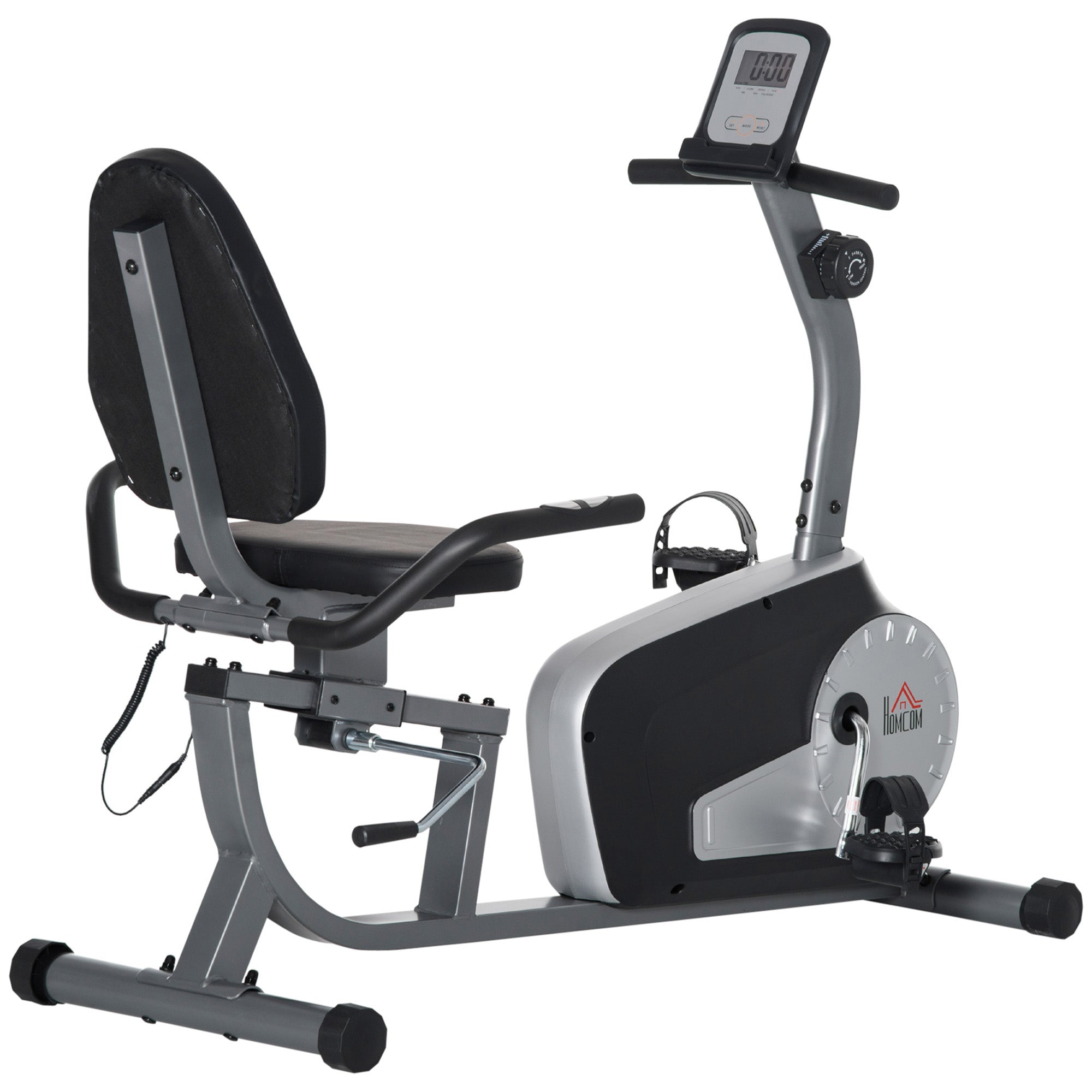Motionscykel med 8 modstandsniveauer, 122-137 x 62 x 103 cm, stål, grå+sort+sølv