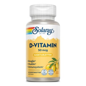 Solaray D-vitamin 50 Âµg - 60 sugetabl.